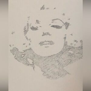 Monochrome Marilyn-style Pencil Portrait Canvas